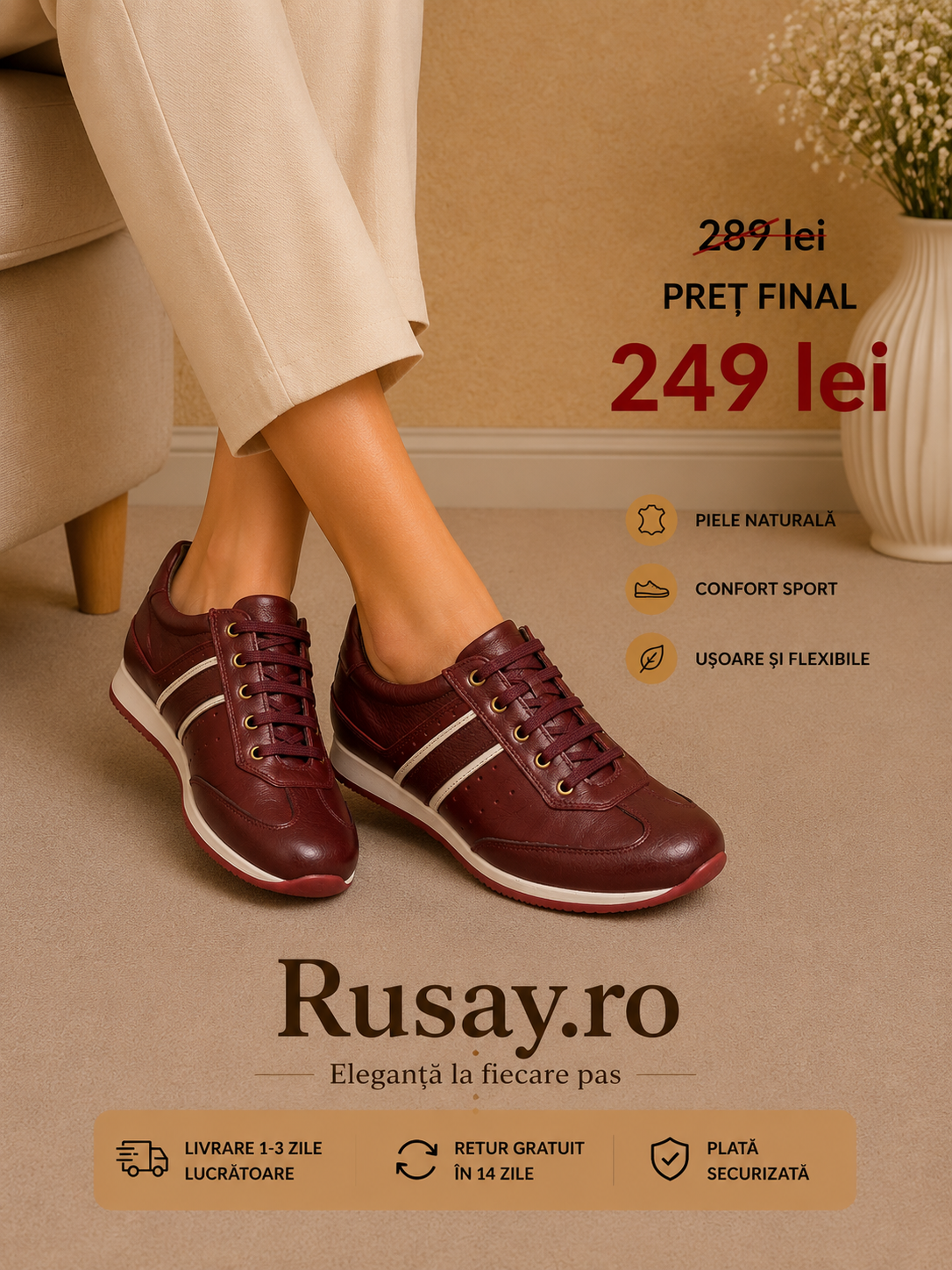 Pantofi Casual Dama Adidasi 511 Visiniu