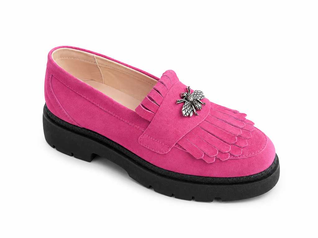 Pantofi Casual Dama Florența culoare magenta velur