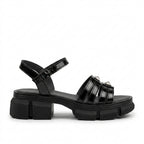 Sandale Dama 06 negru lac.