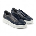 Pantofi Dama Casual Adidasi cod EMA Albastru+Negru tigrat