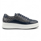 Pantofi Dama Casual Adidasi cod EMA Albastru+Negru tigrat