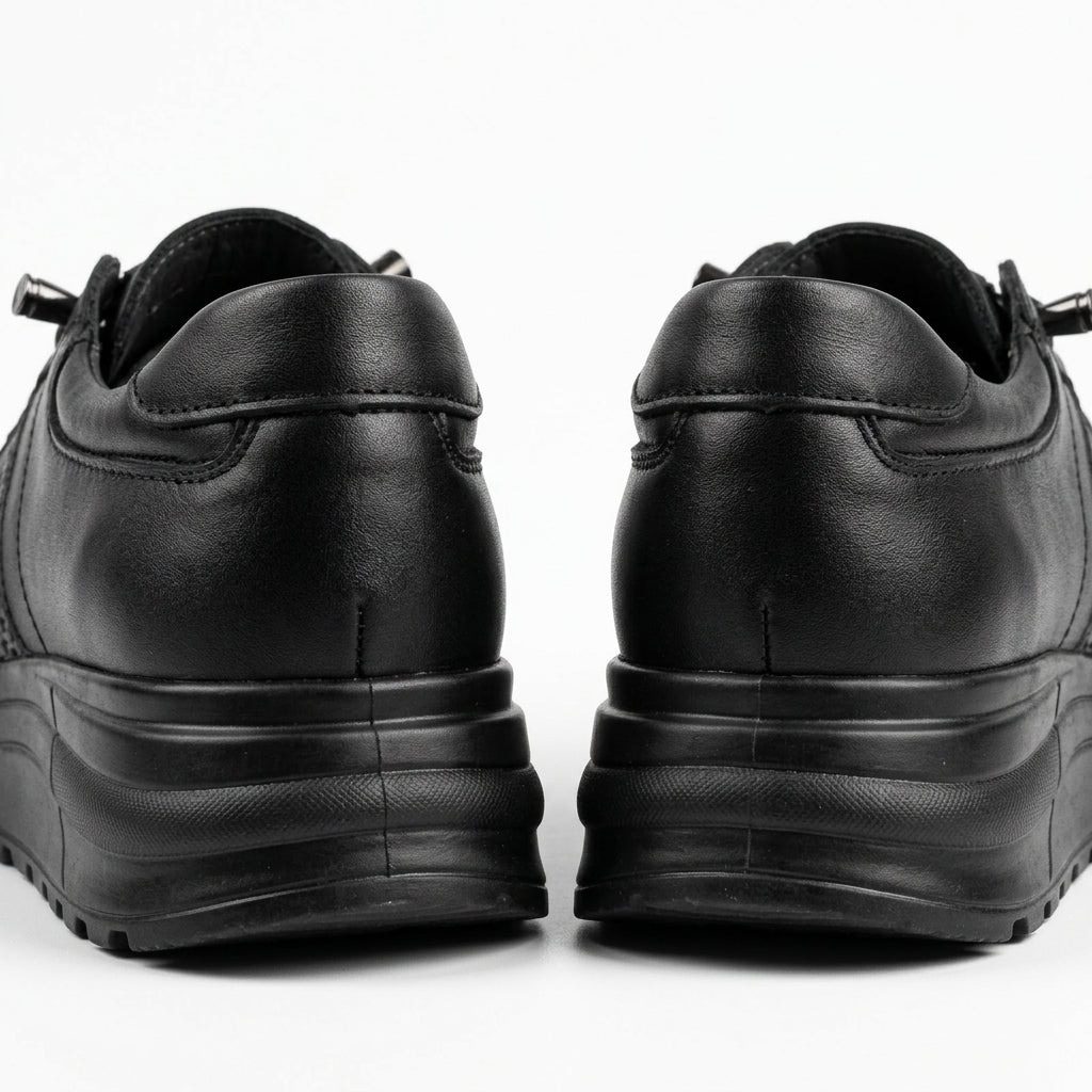 Pantofi Dama Casual Adidasi cod 19 Negru siret eleastic usor de incaltat