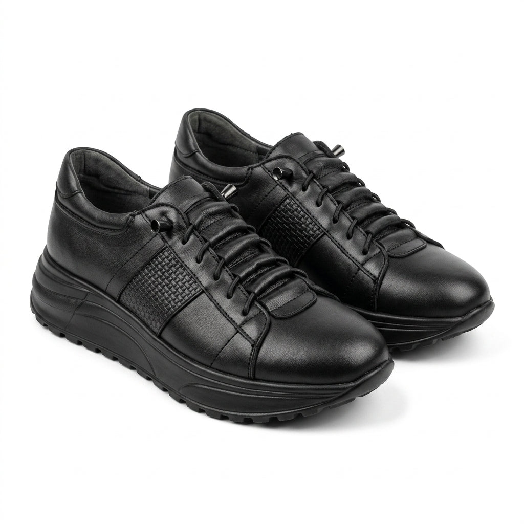 Pantofi Dama Casual Adidasi cod 19 Negru siret eleastic usor de incaltat