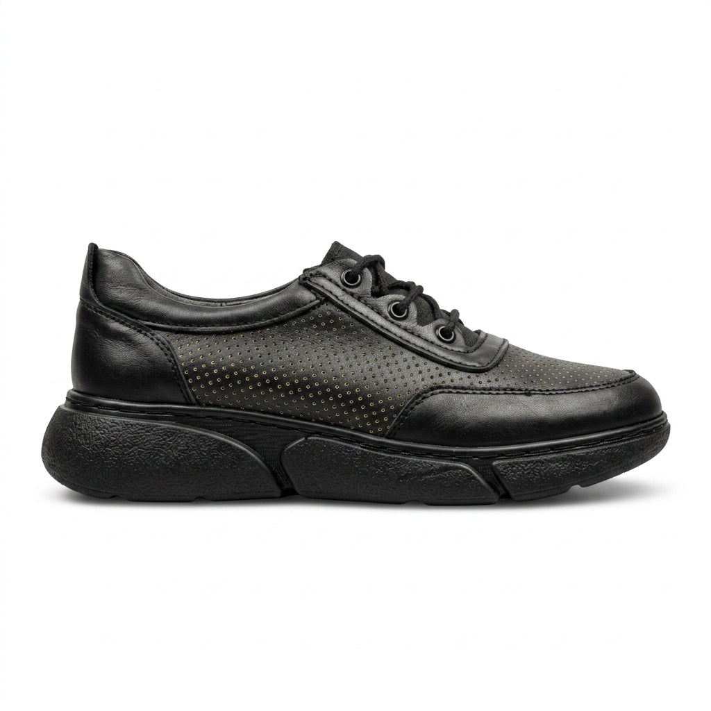 Pantofi Dama Casual Adidasi cod ARIA NEGRU+AURIU
