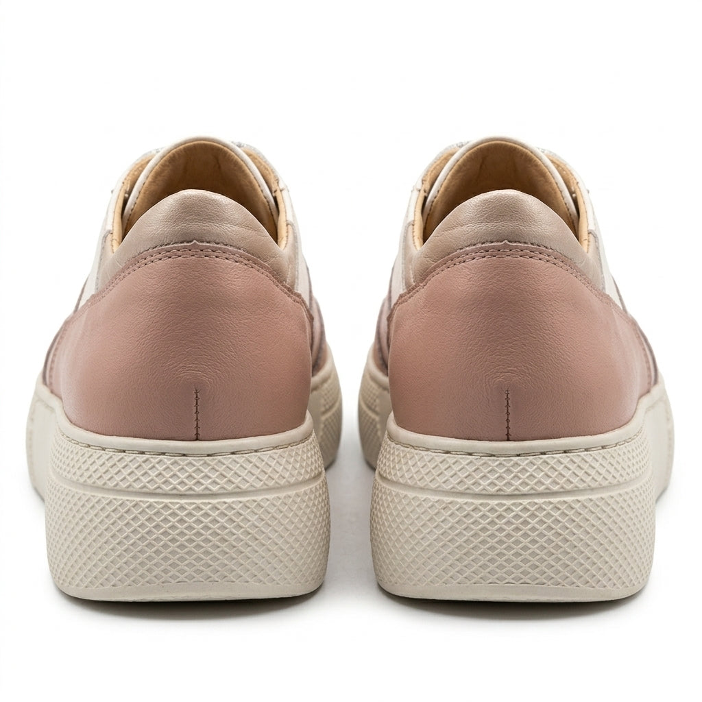 Pantofi Dama Casual Adidasi cod 691 ROZ+BEJ-ROZE