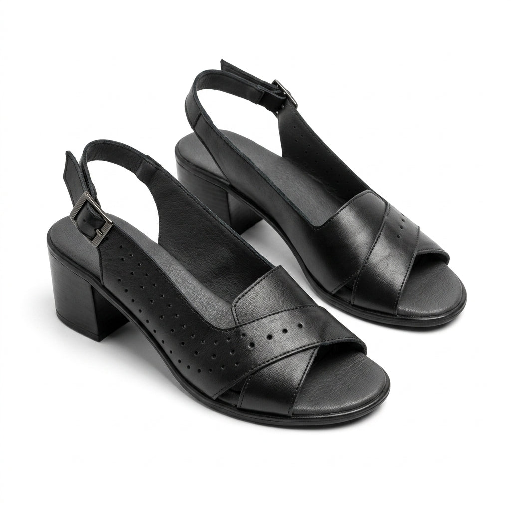 Sandale Dama 702 Negru toc 5 cm
