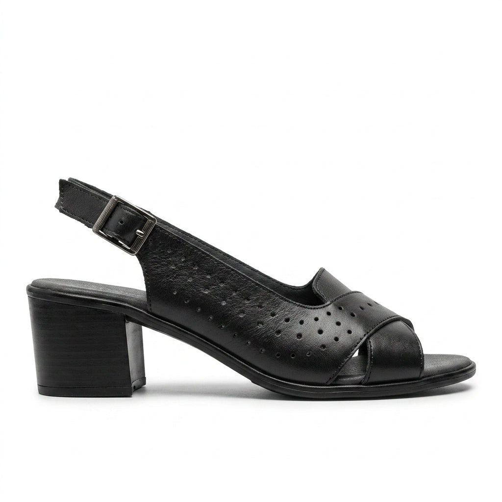 Sandale Dama 702 Negru toc 5 cm
