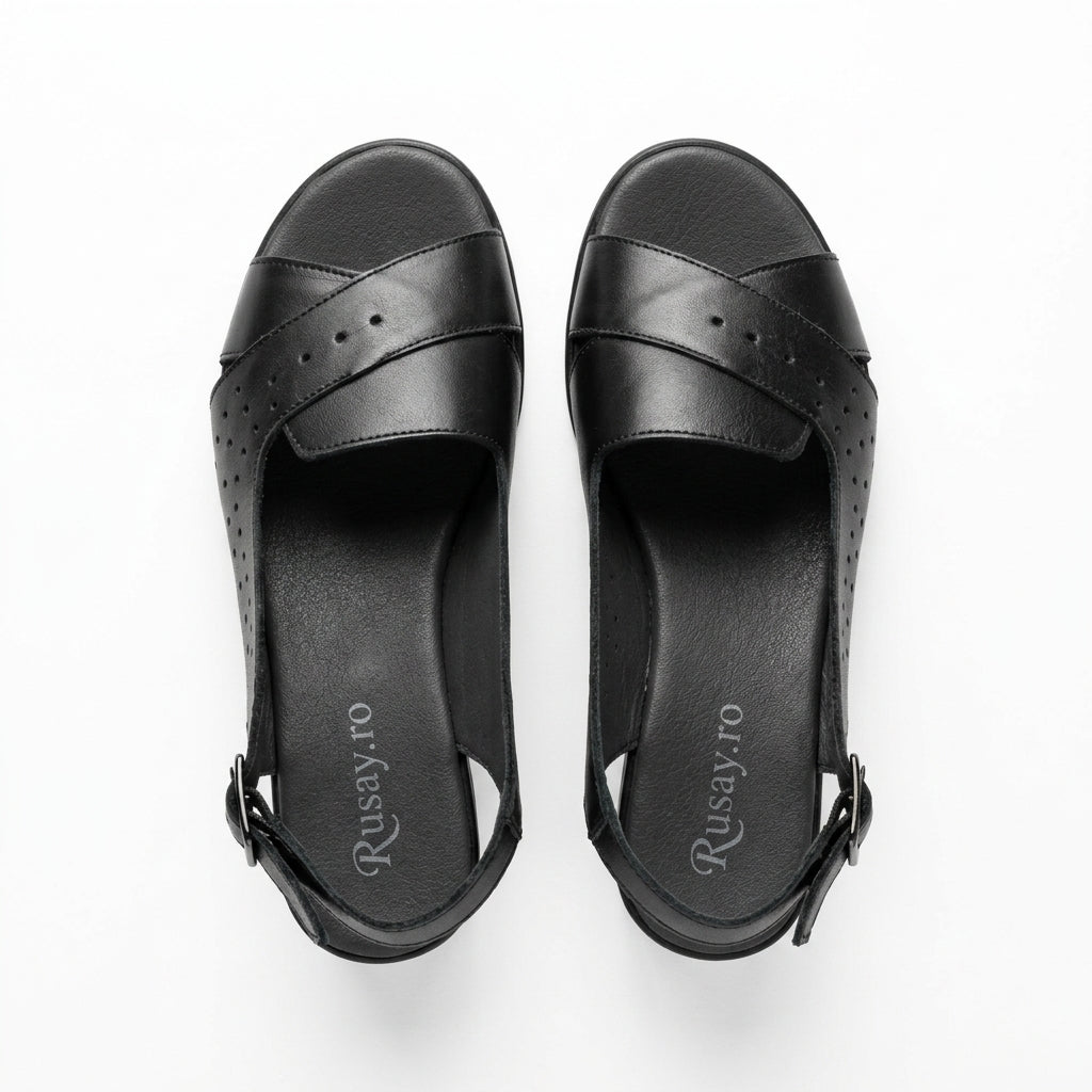Sandale Dama 702 Negru toc 5 cm