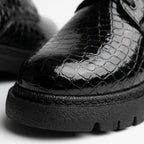 Pantofi Casual Dama 47 Croco Negru
