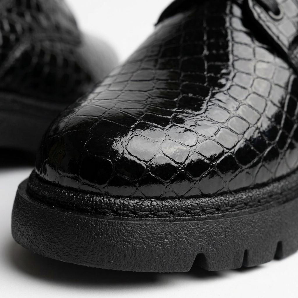 Pantofi Casual Dama 47 Croco Negru