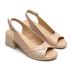 Sandale Dama Naomi Bej toc 6,5 cm