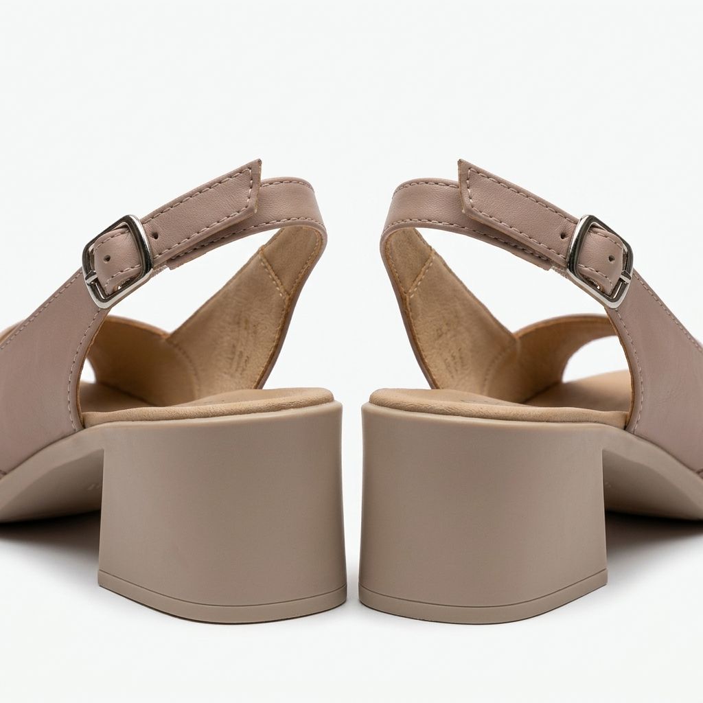 Sandale Dama Naomi Bej toc 6,5 cm