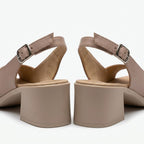 Sandale Dama Naomi Bej toc 6,5 cm