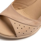 Sandale Dama Naomi Bej toc 6,5 cm